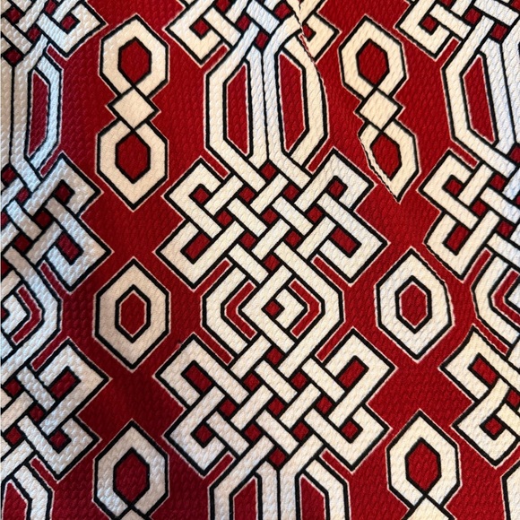 Karin Steven’s Women’s Dress Size 6 Red And White Geometric Pattern Sleeveless - Picture 14 of 16